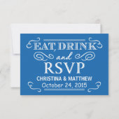 Boire à manger et RSVP Pacific Blue Rustic Mariage (Dos)