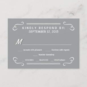Boire à manger et RSVP Silver Grey Rustique Mariag
