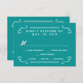 Boire à manger et RSVP Turquoise bleu rustique Mar (Devant / Derrière)