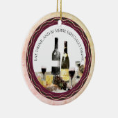 Boire à manger être joyeux vin ornement de Noël (Droite)