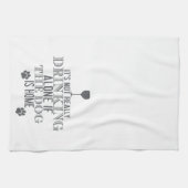 Boire Avec Le Chien - Gris | Drôle serviette de cu (Horizontal)