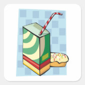 Boire Avec Un Sticker Carré En Paille (Devant)