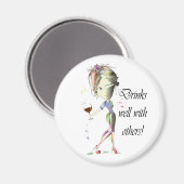 Boire bien avec les autres, drôle Vin art Magnet (Recto/Verso)