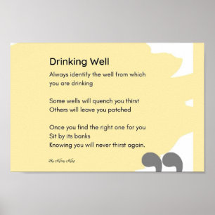Boire bien poème mur jaune décoration