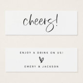 Boire Billet Mariage Réception Beverage Card (Devant & derrière)
