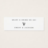 Boire Billet Mariage Réception Beverage Card (Dos)