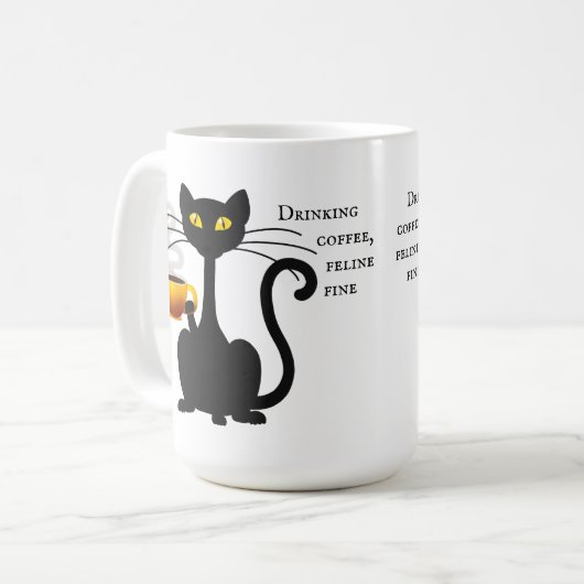 Boire Café Feline Fine - 15 oz. Mug (Devant gauche)
