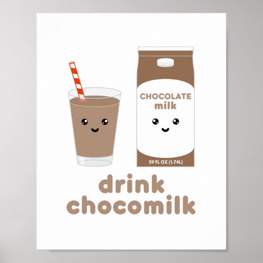Boire chocomilk - Affiche de design Kawaii (Devant)