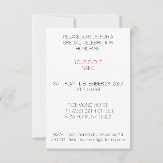 Boire Cocktail Invitation Vip Invitation (Dos)