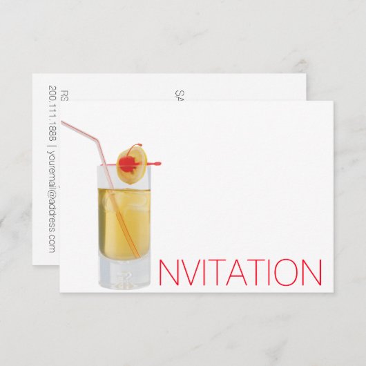 Boire Cocktail Invitation Vip Invitation (Devant / Derrière)