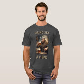 Boire Comme Un T-shirt Viking (Devant entier)