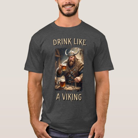 Boire Comme Un T-shirt Viking (Devant)