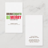 Boire Coquito Be Merry Carte de visite (Devant / Derrière)