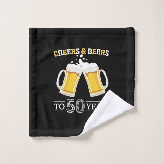 Boire de bière Cheers et bières à 50 ans Anniversa (Gant de toilette)