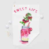 Boire des cerises fraîches Serviette de golf - Tex (En situation)