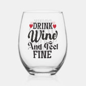 Boire du vin et se sentir fin vin stemless verre (Verso)