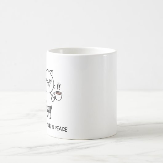 Boire en paix Introvert Café Grumpy Chat Mug (Centre)