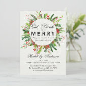 Boire et être joyeux Noël Fête Invitation (Debout devant)