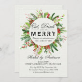 Boire et être joyeux Noël Fête Invitation (Devant / Derrière)