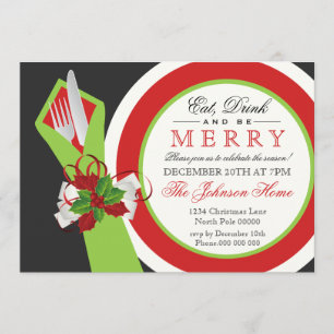 Boire et être joyeux Noël Fête Invitation