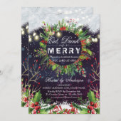 Boire et être joyeux Noël Fête Invitation (Devant / Derrière)