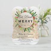 Boire et être joyeux Noël Fête Invitation (Debout devant)