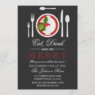 Boire et être joyeux Noël Fête Invitation