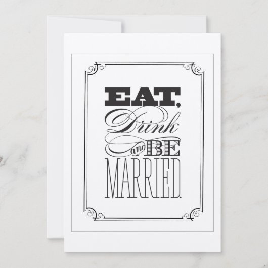 Boire et être marié Faire-part de mariage (Devant)