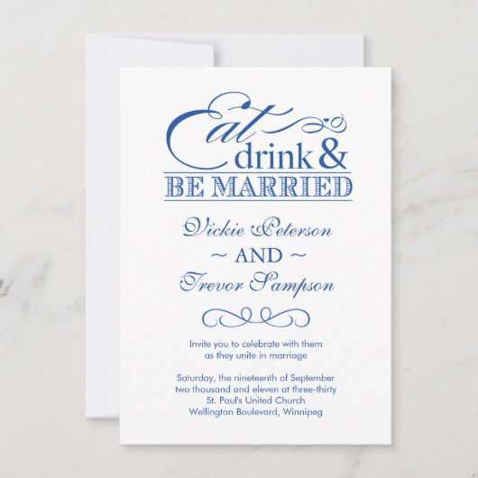 Boire et se marier Invitations au mariage (Devant)