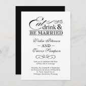 Boire et se marier Invitations au mariage (Devant / Derrière)