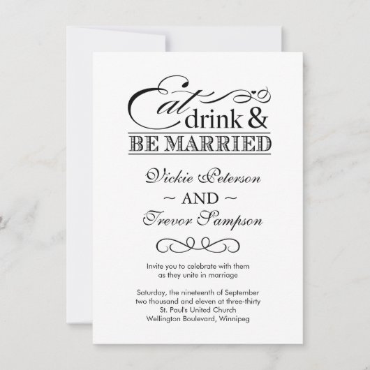 Boire et se marier Invitations au mariage (Devant)