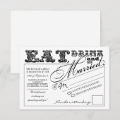 boire et se marier mariage RSVP (Devant / Derrière)