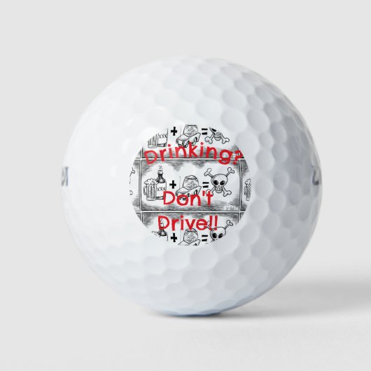 "Boire ? Ne conduis pas ! ! Balles de golf (Devant)