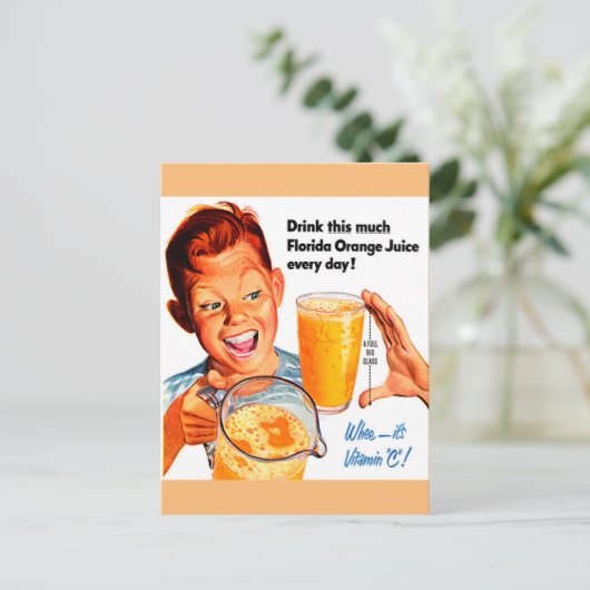 BOIRE ORANGE JUS carte postale (Debout devant)