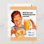 BOIRE ORANGE JUS carte postale (Devant / Derrière)