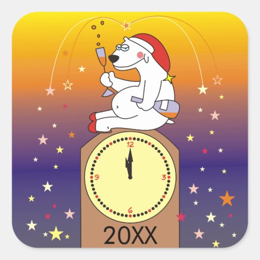 Boire Ours Polaire Stickers de la veille du Nouvel (Devant)