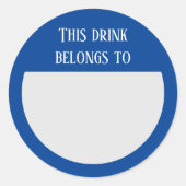 Boire Sticker Marker Nom Parti Étiquette (Devant)