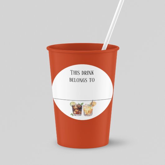 Boire Sticker Marker Nom Parti Étiquette