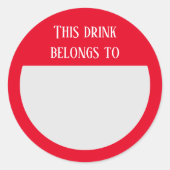 Boire Sticker Marker Nom Parti Étiquette (Devant)