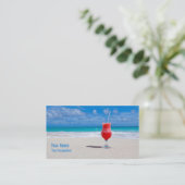 Boire sur la plage cartes de visite personnalisés (Debout devant)