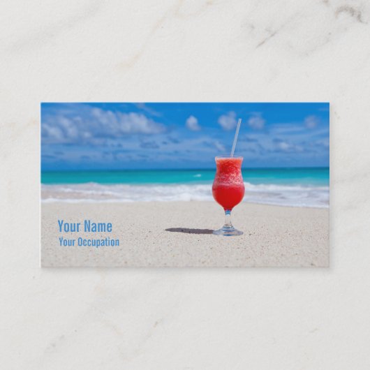 Boire sur la plage cartes de visite personnalisés (Devant)