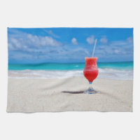 Boire Sur La Plage serviettes de cuisine