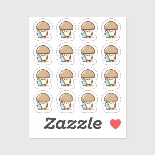 Boire un champignon d'eau Custom-Cut Vinyl Sticker (Feuille)