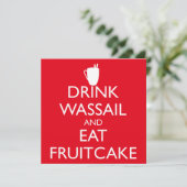 BOIRE WASSAIL ET MANGER FRUITCAKE Invitation (Debout devant)