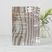 Bois ancien et Faire-part de mariage dentelle de S (Debout devant)