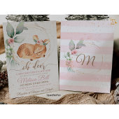 Bois animal cerf Baby shower Invitation fille