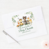 Bois Animaux Baby shower Green Bookplate Étiquette (Enveloppe)