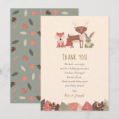 Bois Animaux Baby shower Merci poème (Devant / Derrière)