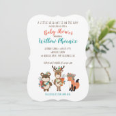 Bois Animaux Baby shower tribal Boho Invitation (Debout devant)