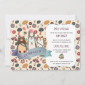 Bois Animaux Baby showers Invitations mignons Mode (Devant)